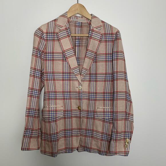 Boglioli Italy Jacket Unstructured Unlined Plaid Blazer Womens 42 IT US 6 - Picture 1 of 16